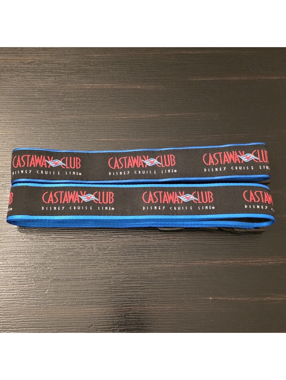 Disney Cruise Line Castaway Club Blue Luggage Strap Set Of 2 Adjustable EUC